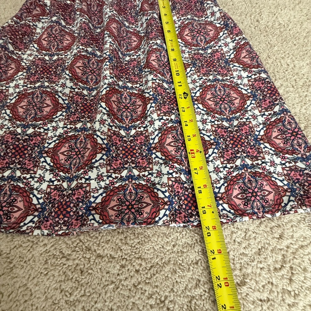 LOFT Mini Skirt Pink Blue White Pattern Size S - Picture 9 of 9